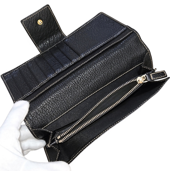 Bvlgari Long Black Textured Leather Wallet+COA-EUC - Picture 10 of 11